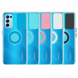 Case Oppo X3 Lite Transparent with ring and Camera Covers 5 Colors