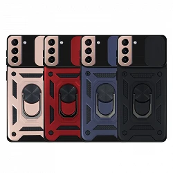 Case with ring and Camera slider Samsung Galaxy S21 with magnet