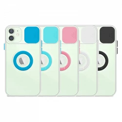 Case iPhone 12 Mini Transparent with ring and Camera Covers 5 Colors
