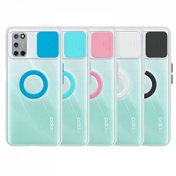 Case Oppo A52/A72 Transparent with ring and Camera Covers 5 Colors