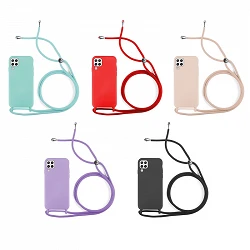 Case smooth with Lanyard Samsung Galaxy A22 4G 5-Colors