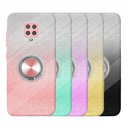 Funda Silicona Brillante Xiaomi Redmi Note 10 con Imán y Soporte de Anilla 360º 5 Colores