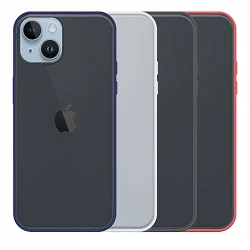Coque en gel fumé pour iPhone 13 6,1" avec bordure colorée