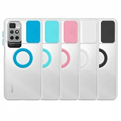 Case Xiaomi Redmi 10 Transparent with ring and Camera Covers 5 Colors