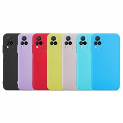 Case silicone smooth Vivo V21 with Camera 3D - 7 Colors