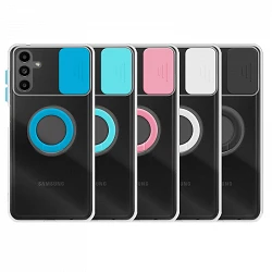 Case Samsung Galaxy A13-5G Transparent with ring and Camera Covers 5 Colors