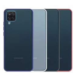 Coque Gel Samsung Galaxy A12 Smoke avec bordure colorée