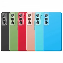 Case silicone smooth Samsung Galaxy S22 with Protector Camera 3D - 7 Colors