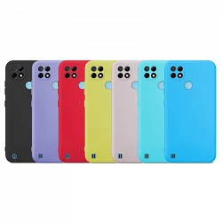 Case silicone smooth Realme C21 with camera 3D - 7 Colors
