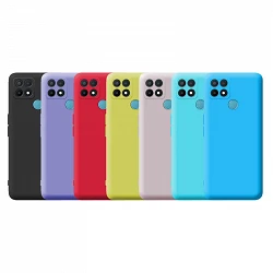 Case silicone smooth Oppo A15 with camera 3D - 7 Colors