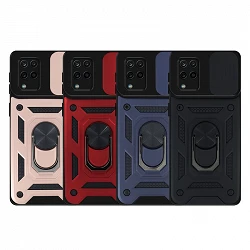 Case with ring and Camera slider Samsung Galaxy A12 with magnet