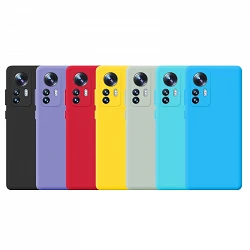 Case silicone smooth Xiaomi Mi 12/12X with camera 3D - 7 Colors