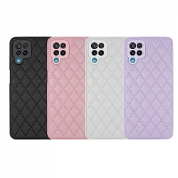 Case Smoked Chamel Samsung Galaxy A12 leather 4 Color