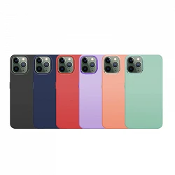 Funda Premium de Silicona para iPhone 11 Pro Max Borde Camara Aluminio 6 Color