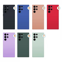 Case silicone liquid effect leather Samsung Galaxy S22 Ultra available in 7 Colors