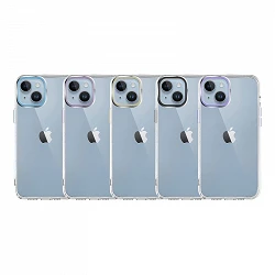 Coque transparente anti-choc Premium V2 pour iPhone 14 Camera Edge Aluminium 6 couleurs
