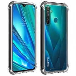 Case anti-blow Realme 5 Pro Gel Transparent with reinforced corners