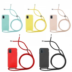 Case smooth with Lanyard Samsung Galaxy A51 7-Colors