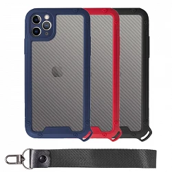 Case Bumper Anti-Shock IPhone 11 Pro Max with Lanyard short - 3 Colors
