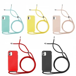Case smooth with Lanyard Iphone 12 / 12 Pro 5-Colors