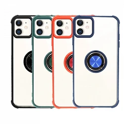 Funda Gel Antigolpe iPhone 12 Mini 5,4" con Imán y Soporte de Anilla 360º 4 Colores