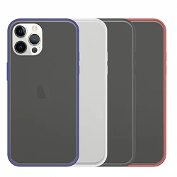 Coque en gel fumé pour iPhone 12 Pro Max avec bordure colorée