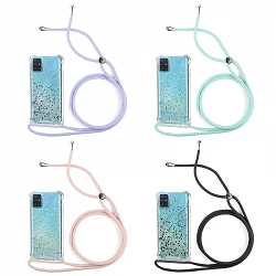 Case Gel Transparent with Lanyard Samsung A51 4-Colors