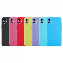 Case silicone smooth Iphone 11 with Camera 3D - 7 Colors