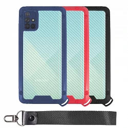 Case Bumper Anti-Shock Samsung A51 with Lanyard short - 3 Colors