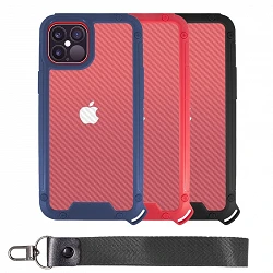 Case Bumper Anti-Shock IPhone 12 Pro Max with Lanyard short - 3 Colors