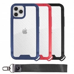 Case Bumper Anti-Shock IPhone 12 / 12 Pro with Lanyard short - 3 Colors