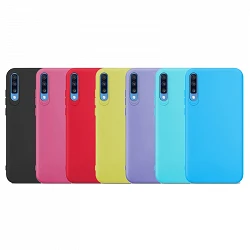 Case silicone smooth Samsung A70 with Camera 3D - 7 Colors