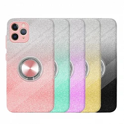 Funda Silicona Brillante iPhone 11 Pro con Imán y Soporte de Anilla 360º 5 Colores