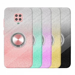 Case silicone Sparkly Xiaomi Redmi Note 9s/Prowith Magnet and Ring Support 360º 5 Colors