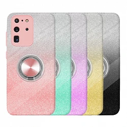 Case silicone Sparkly Samsung Galaxy S20 Ultrawith Magnet and Ring Support 360º 5 Colors