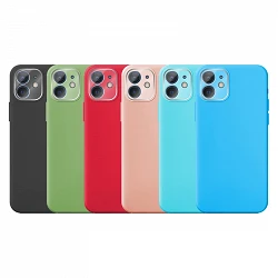 Case silicone smooth IPhone 12 Mini with Protector Camera 3D - 7 Colors