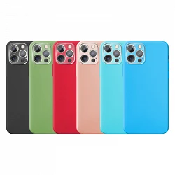 Case silicone smooth IPhone 12 Pro with Protector Camera 3D - 7 Colors