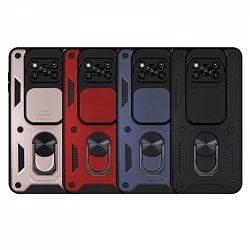 Case with ring and Camera slider Xiaomi Poco X3 with magnet