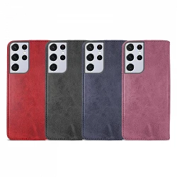 Case with card holder Samsung Galaxy S21 Ultra leatherette - 4 Colors