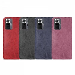 Case with card holder Xiaomi Redmi Note 10 Pro leatherette - 4 Colors