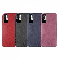 Case with card holder Xiaomi Redmi Note 10 5G/Poco M3 Pro leatherette - 4 Colors