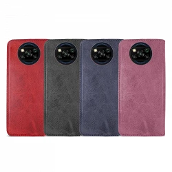 Case with card holder Xiaomi Poco X3 leatherette - 4 Colors