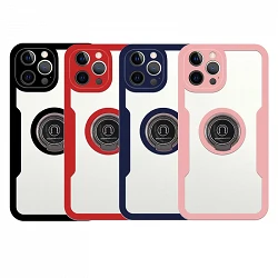 Case double with magnet and ring iPhone 11 silicone front and rear - 4 Colors