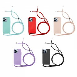 Funda suave con Cordón Iphone 13 Pro Max 5-Colores