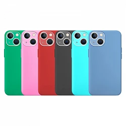 Case silicone smooth IPhone 13 6.1" with Protector Camera 3D - 7 Colors