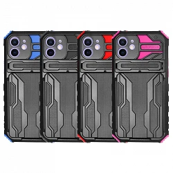 Porte-cartes et étui Rock Anti-Shock pour Iphone 12 6.1" - 4 couleurs