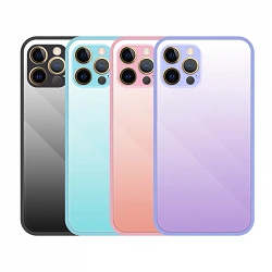 Funda Silicona Tempered Glass iPhone 12 Pro - 6 Colores
