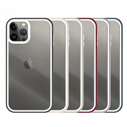 Coque Transparente Anti-chocs Bord Caoutchouc Coloré IPhone 13 Pro Max - 6 Couleurs