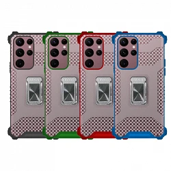 Case with ring e magnet Rock-Crystal Samsung Galaxy S22 Ultra - 4 Colors