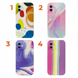 Case silicone smooth elastic 4 Drawings iPhone 12